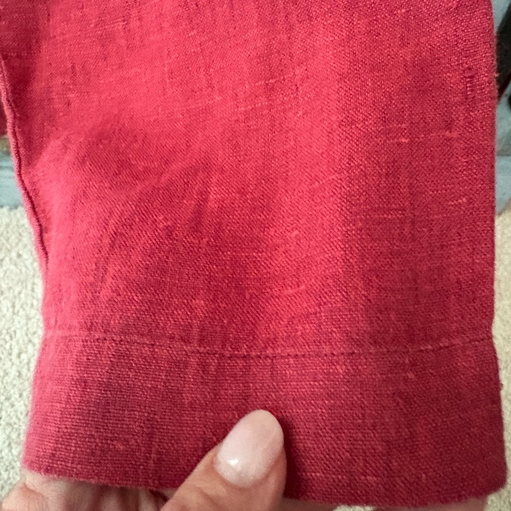 Dark Cherry Red 100% Linen Jacket with 2 patch pockets on front - Picture 3 of 13